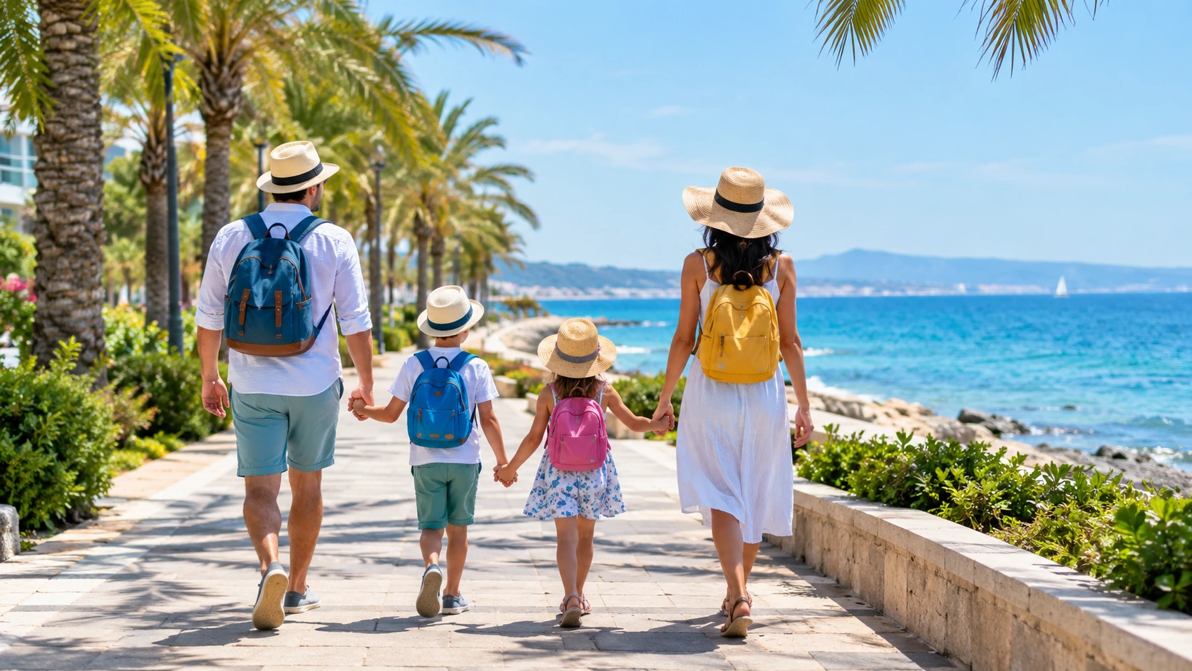 Family of travelers on holiday
